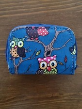 Kleines Portemonnaie, Eulen, blau, Platz Für Scheine Und Münzen