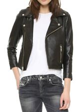 Damen Lederjacke Schwarz Biker