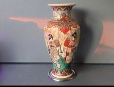 SATSUMA Vase mit 2 Geishas 19