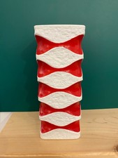 Royal Bavaria KPM Blumenvase  OP ART Vase Porzellan rot/weiss