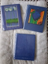 3 kleine blaue Fotoalben für