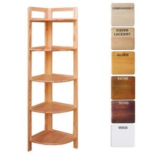 ECKREGAL 5 BÖDEN 161 CM BÜCHERREGAL KIEFER MASSIVHOLZ BÜROREGAL WEIß