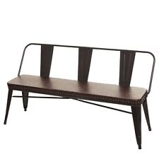 B-Ware 3er Sitzbank MCW-H10, Esszimmerbank, Industrial Gastronomie schwarz-braun