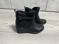 UGG Australia Damen Keilabsatz-Boots Keilstiefeletten Schwarz Größe 36