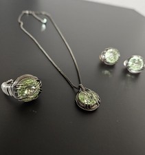 Konplott Schmuckset , Kette mit Anhänger, Ring und Ohrclips