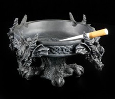 Aschenbecher - Vier Drachenköpfe - Gothic Ascher Tischdeko Fantasy 