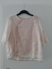 Chinesische Bluse Oberteil Qipao Top M/L 3/4 Ärmel Neu