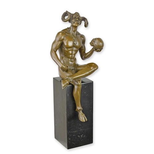 Bronzefigur satan teufel - satan, mit