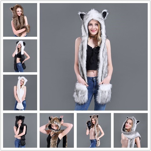 Grauer wolf kunstfell - wolf,
