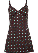 Bügel Tankini Oberteil lang Gr. 36 (70) B Braun Türkis Bademode Schwimm-Top Neu