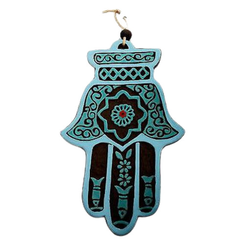 Hellblau hamsa hand - hellblau,