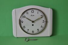 traumhafte mechanischer Wanduhr Küchenuhr Mauthe Keramik Beige Messing