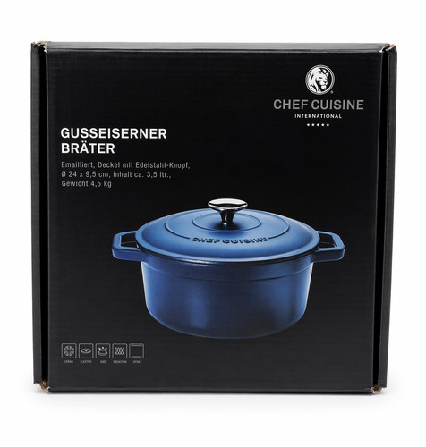 Gusseisen bräter 24cm chef - 24cm,