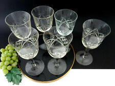6 Antike Weingläser mit Sterne Schliff Jugendstil um 1900 alte Trinkgläser