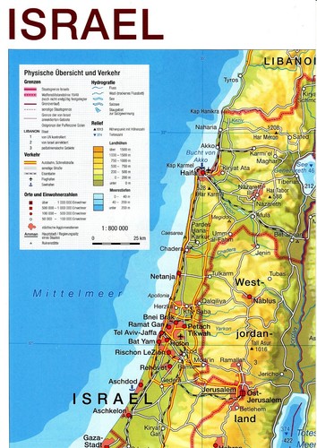 Israel landkarte politisch - israel,