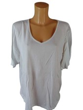 Ulla Popken Damen Shirt Bigshirt 54/56 weiß kurzarm V-Ausschnitt Dress (21507)