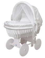 WALDIN Baby Bollerwagen,Stubenwagen, komplett mit Zubehör, XXL NEU !!! Weiß