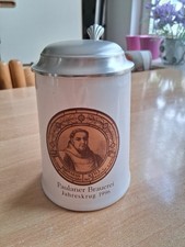 Bierkrug mit zinndeckel - bierkrug,