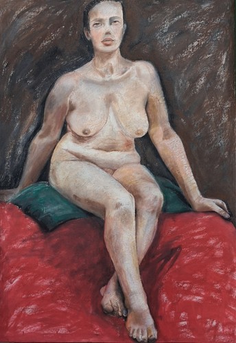 Pastell gemälde akt frau - pastell,