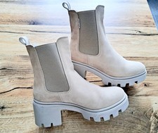 Neuwertig Bullboxer Chelsea Boots Beige Wildleder-Optik, Größe 36