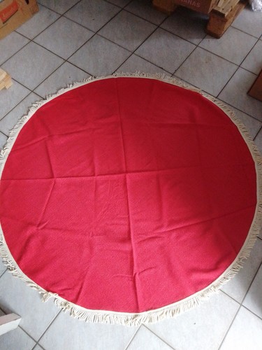 Tischdecke rund rot mit - rund,