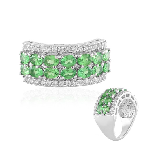 Tsavorit sterling silber ring - sterling,