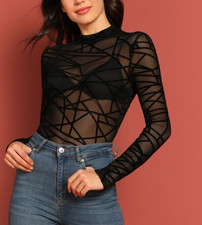 Transparent Mesh Shirt Top