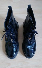 Stiefeletten Boots Bugatti Damen 42 schwarz Lack Leder Leo