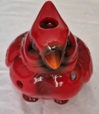 Spatz, Deko, Figur, rot, Keramik