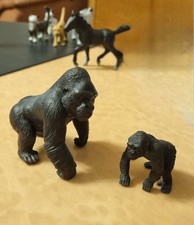 Schleich WildLife Gorilla Silberrücken+Junges, Made in Germany! Zootier Wie Neu 