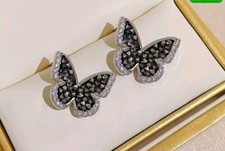 OHRRINGE OHRSTECKER IN SCHWARZ GLITZER MODESCHMUCK NEU 