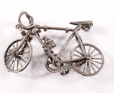 Silberfigur Figur Miniatur Fahrrad  Rennrad Silber