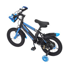 14-Zoll-Kinderfahrrad mit Stützrädern,Flaschenhalter,Blaues Kinder für 3-7 jahre