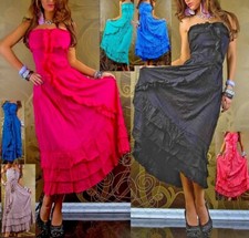 Maxi kleid rot - schwarz, türkis