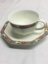 VILLEROY & BOCH +CHEYENNE+BONE CHINA PORZELLAN WEISS + DEKOR TASSE +TELLER