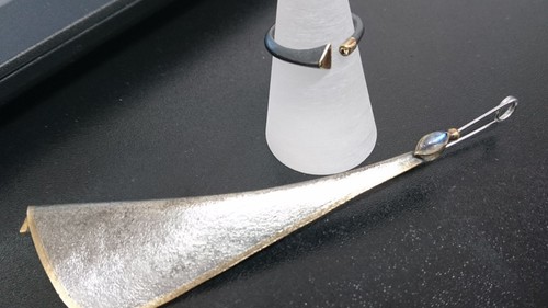 Designer brosche silber 585 - brosche,