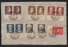 SBZ 1949, 200. Geburtstag Goethe´s auf Vorlage, meist Paare mit Ortsstempel