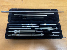 1A Präzisions Reisszeug altes RIEFLER Zirkelset KOMPLETT mit 4 Verlängerungen