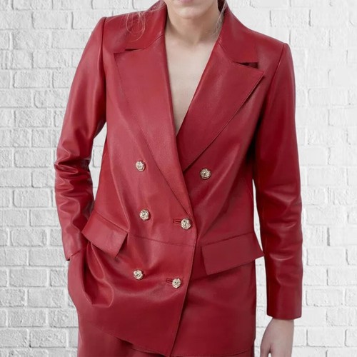 Damen rote lammleder - rote, echte