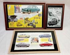 Borgward Isabella Prospekte gerahmt - Holz/Glas