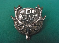 Massive versilberte DJV Deutscher Jagdverband Jagd Brosche Abzeichen (/) 3,5 cm