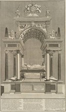 J. COLE (18.Jhd), Grabmal Maria Stuarts von Schottland, KSt. Klassizismus Porträ