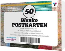 50 Blanko Postkarten A6 weiß