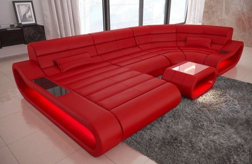 Wohnlandschaft leder sofa usb - leder,