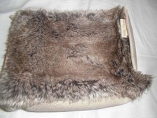 Winter home, Damen Kulturtasche, braunes Kunstfell und Kunstleder