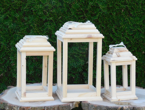 3er set holzlaternen - 3er,