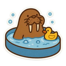 Walrus in Hot Tub 9x9cm Car
