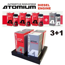 Atomium - Öladditiv für Dieselmotoren mit großer Laufleistung, Promo Pack 3+1