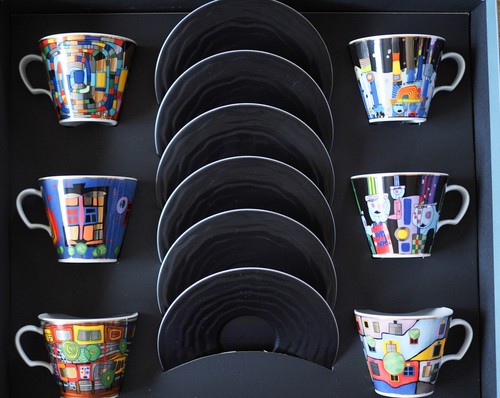 Hundertwasser tassen set - hundertwasser, "die