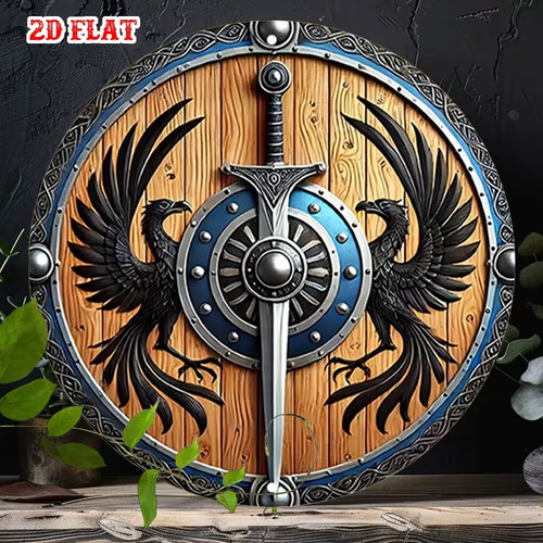 Wikinger schild schwert rabe - schild,